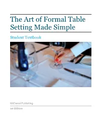 The Art of Formal Table Setting Made Simple