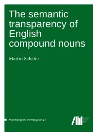 The Semantic Transparency of English Compound Nouns