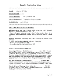 UH Curricula Vitae Template