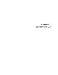 Chapter 11 Distribution List