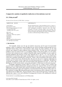 Comparative Analysis of Qualitative Indicators of Jeyranbatan Reservoir