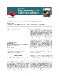 Sewing Needle Temperature and Fabric Bending Property Correlation