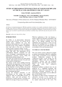 Study of the Radioactive Pollution of Tailings Dumps and of the Slag and Ash Ponds in the Jiu Valley