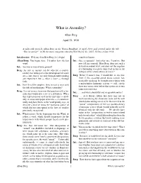 What Is Atonality (1930)