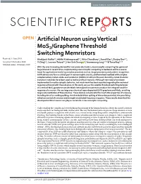 Artificial Neuron Using Vertical Mos2/Graphene Threshold