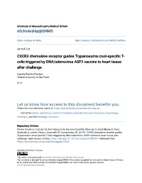 CXCR3 Chemokine Receptor Guides Trypanosoma Cruzi-Specific T-Cells Triggered by DNA/Adenovirus ASP2 Vaccine to Heart Tissue After Challenge