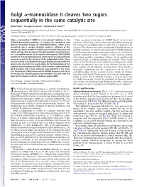 Mannosidase II Cleaves Two Sugars Sequentially in the Same Catalytic Site