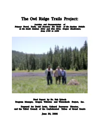 The Owl Ridge Trails Project