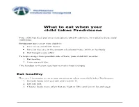What to Eat When Your Child Takes Prednisone