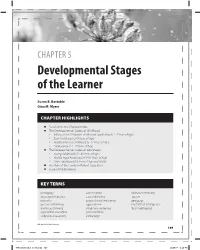 Chapter 5 Developmental Stages of the Learner