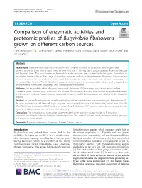 Comparison of Enzymatic Activities and Proteomic Profiles Of