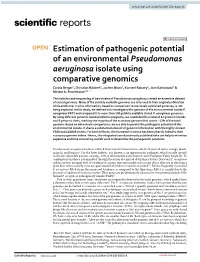 Estimation of Pathogenic Potential of an Environmental Pseudomonas