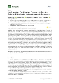 Implementing Participatory Processes in Forestry Training Using Social Network Analysis Techniques