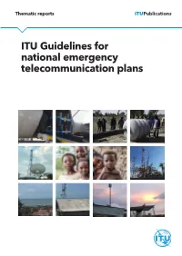 ITU Guidelines for National Emergency Telecommunication Plans