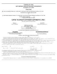 LIVE NATION ENTERTAINMENT, INC. (Exact Name of Registrant As Specified in Its Charter)
