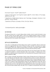 Phase-‐Of-‐Firing Code