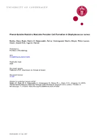 Phenol-Soluble Modulins Modulate Persister Cell ﻿﻿Formation In