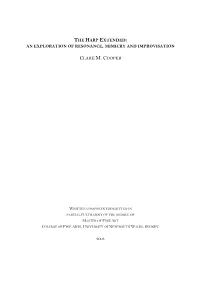 The Harp Extended: an Exploration of Resonance, Mimicry and Improvisation