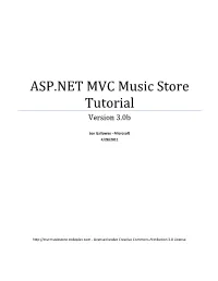 ASP.NET MVC Music Store Tutorial Version 3.0B