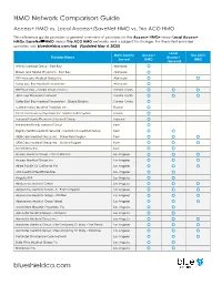 Blue Shield Comparison HMO Networks