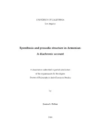 Epenthesis and Prosodic Structure in Armenian