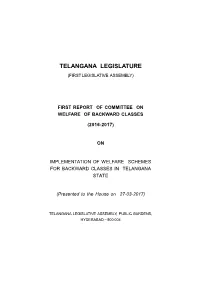 First Report of Committee on Welfare of Backward Classes