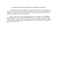 Harry Mcpherson Interview VIII