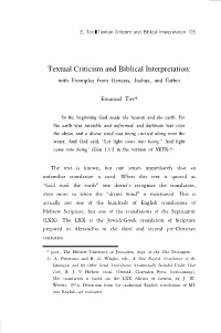 Textual Criticism and Biblical Interpretation: with Examples from Genesis, Joshua, and Esther