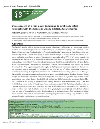 Development of a Rain Down Technique to Artificially Infest Hemlocks with the Hemlock Woolly Adelgid, Adelges Tsugae Abstract