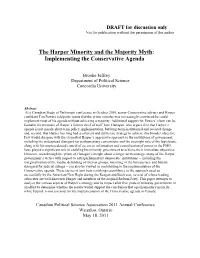 Implementing the Conservative Agenda
