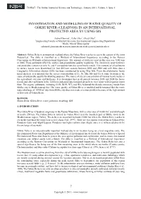 Investigation and Modelling of Water Quality of Göksu River (Cleadnos) in an International Protected Area by Using Gis