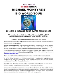 Michael Mcintyre's Big World Tour Dates