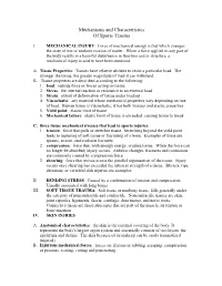 Mechanisms and Characteristics of Sports Trauma