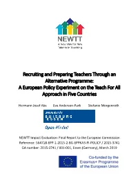 NEWTT – a New Way for New Talents in Teaching