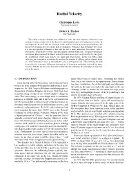 Radial Velocity