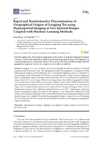 Rapid and Nondestructive Discrimination of Geographical
