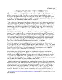 Sample Texting While Driving Law