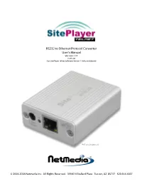 Siteplayer Telnet User's Manual