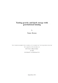 Testing Gravity and Dark Energy with Gravitational Lensing