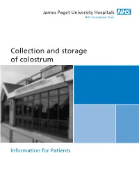 Collection and Storage of Colostrum