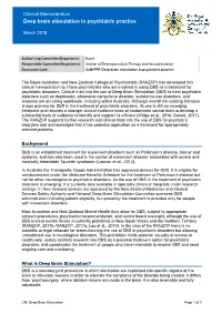 Deep Brain Stimulation in Psychiatric Practice