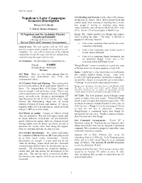 Napoleon's Later Campaigns Scenario Description