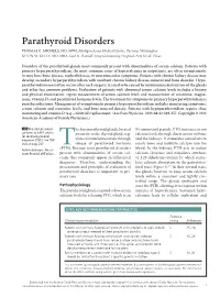 Parathyroid Disorders THOMAS C
