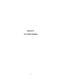 Section IV. for Further Reading