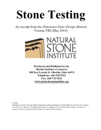 Stone Testing