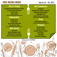 This Weeks Menu
