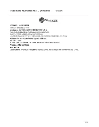 Trade Marks Journal No: 1873 , 29/10/2018 Class 6