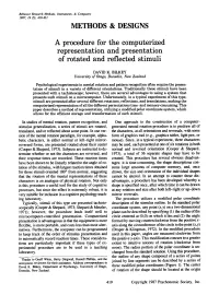 A Procedure for the Computerized Representation and Presentation of Rotated and Reflected Stimuli