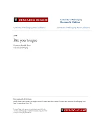 Bite Your Tongue Francesca Rendle-Short University of Wollongong