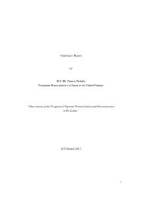Chairman‟S Report by H.E. Mr. Tsuneo Nishida Permanent